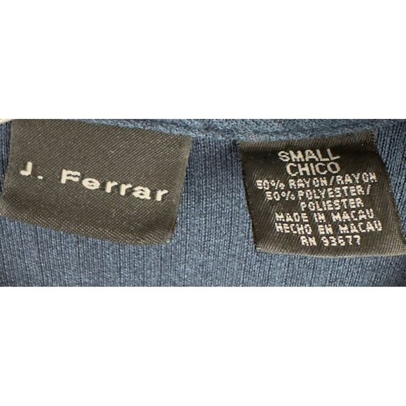 Vtg J. Ferrar T-Shirt Men Small Blue Ribbed Short Sleeve 80% Rayon 20% Polyester - Picture 4 of 8